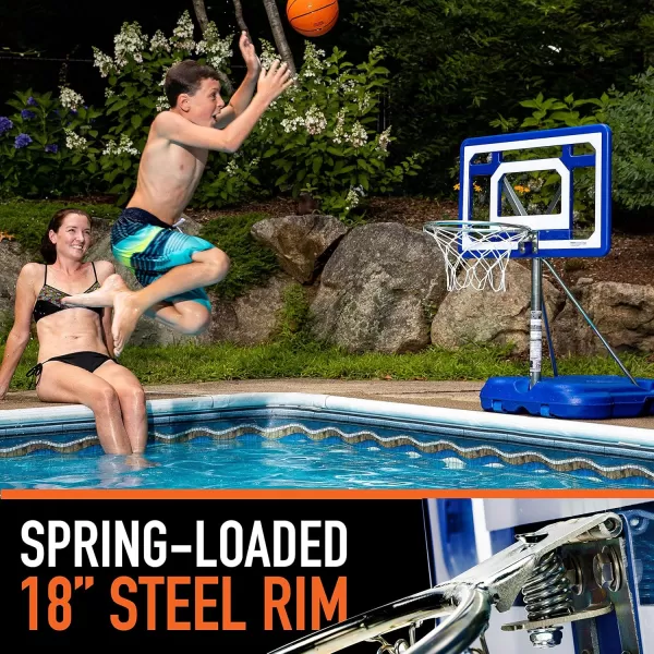 Franklin Sports Pool Basketball Hoop  Waterproof Mini Basketball Hoop for Poolside  Portable 30quot Kids Basketball Hoop  Steel Construction  All Ages