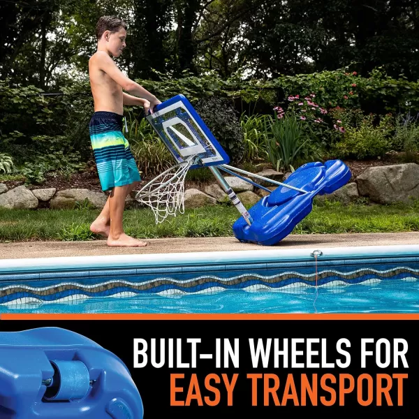 Franklin Sports Pool Basketball Hoop  Waterproof Mini Basketball Hoop for Poolside  Portable 30quot Kids Basketball Hoop  Steel Construction  All Ages