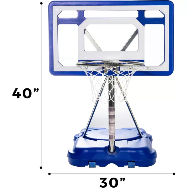 Franklin Sports Pool Basketball Hoop  Waterproof Mini Basketball Hoop for Poolside  Portable 30quot Kids Basketball Hoop  Steel Construction  All Ages