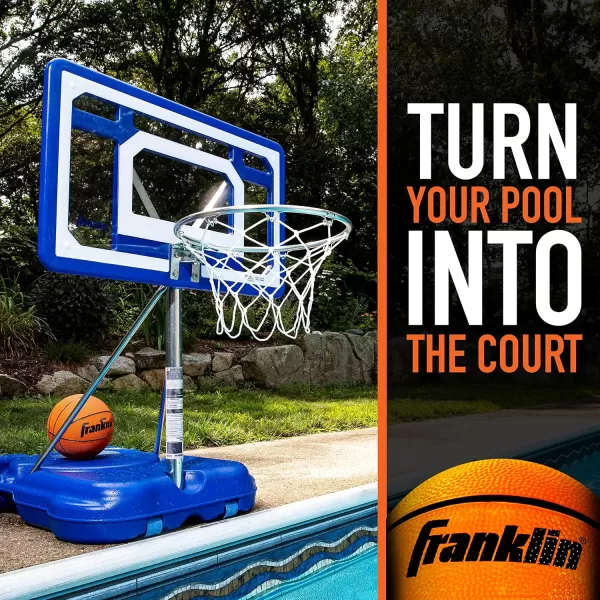 Franklin Sports Pool Basketball Hoop  Waterproof Mini Basketball Hoop for Poolside  Portable 30quot Kids Basketball Hoop  Steel Construction  All Ages