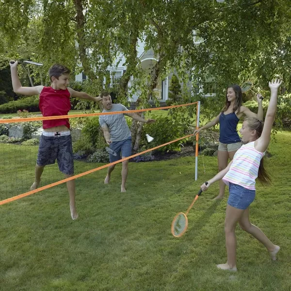 Franklin Sports Portable Badminton Set  Adult and Kids Badminton Net  Perfect BackyardLawn Game  Includes 4 Racquets  RecreationalClassic