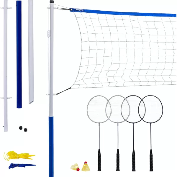Franklin Sports Portable Badminton Set  Adult and Kids Badminton Net  Perfect BackyardLawn Game  Includes 4 Racquets  RecreationalRecreational