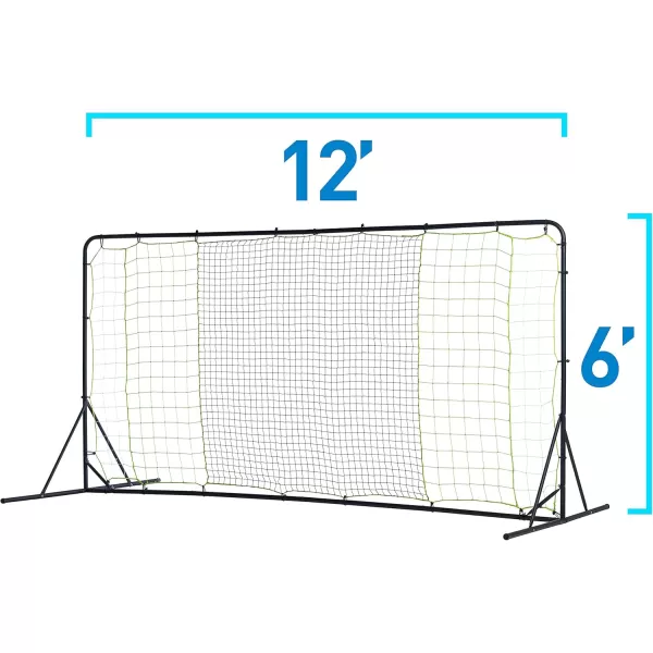 Franklin Sports Soccer Rebounder  Tournament Steel Soccer Rebounding Net  Perfect for Backyard Soccer Practice and Soccer Training  12 x 6 ampamp 6 x 412 x 6  Black