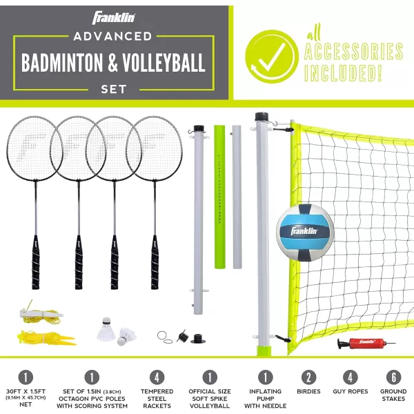 Franklin Sports Volleyball and Badminton SetAdvanced BadmintonVolleyball Set