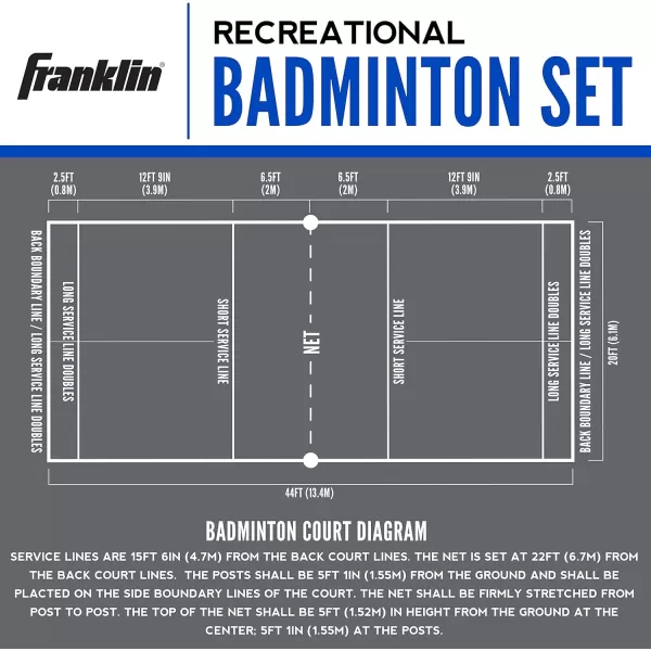 Franklin Sports Volleyball and Badminton SetRecreational BadmintonVolleyball Set