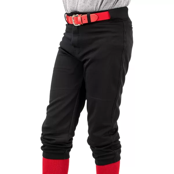 Franklin Sports Youth Baseball  Softball Pants  Knee High  Relaxed Fit Kids Baseball Pants  White Black  Grey PantsBlack
