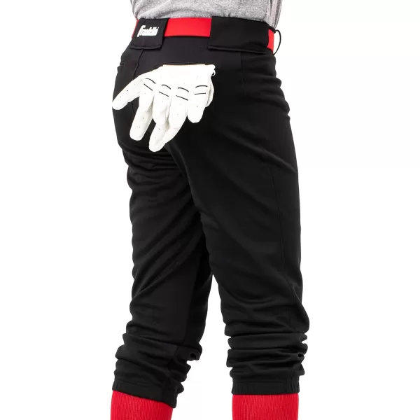 Franklin Sports Youth Baseball  Softball Pants  Knee High  Relaxed Fit Kids Baseball Pants  White Black  Grey PantsBlack