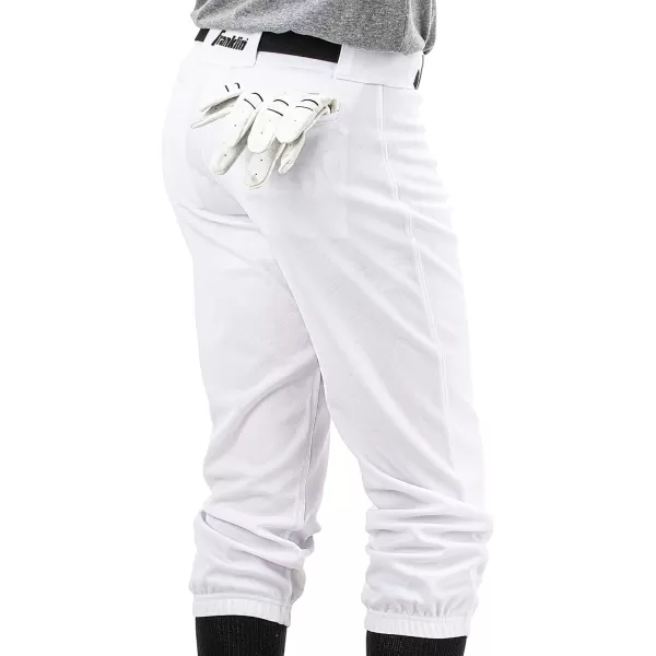 Franklin Sports Youth Baseball  Softball Pants  Knee High  Relaxed Fit Kids Baseball Pants  White Black  Grey PantsWhite