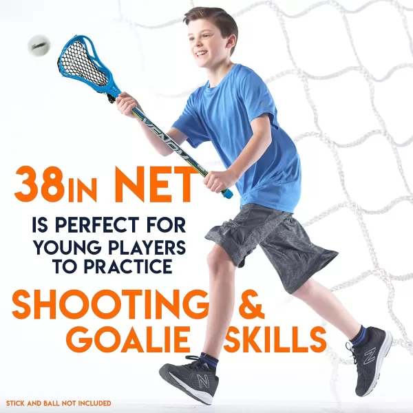 Franklin Sports Youth Lacrosse Goal  Small Kids Lacrosse Net  Portable Lax Mini Box Goal  Backyard Goal for Youth Lacrosse  38quot x 38quot