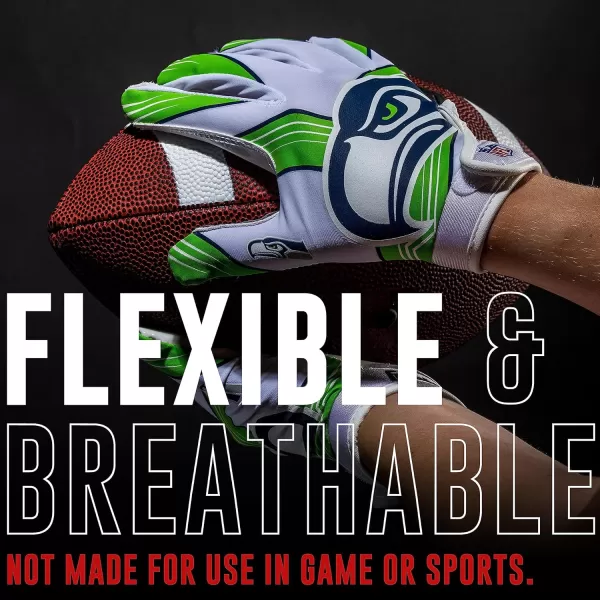 Franklin Sports Youth NFL Football Receiver Gloves  Kids Football Gloves Pair  NFL Team Logos and Silicone Palm  All Youth Sizes  Great Game Gear  Football Costume AccessorySeattle Seahawks