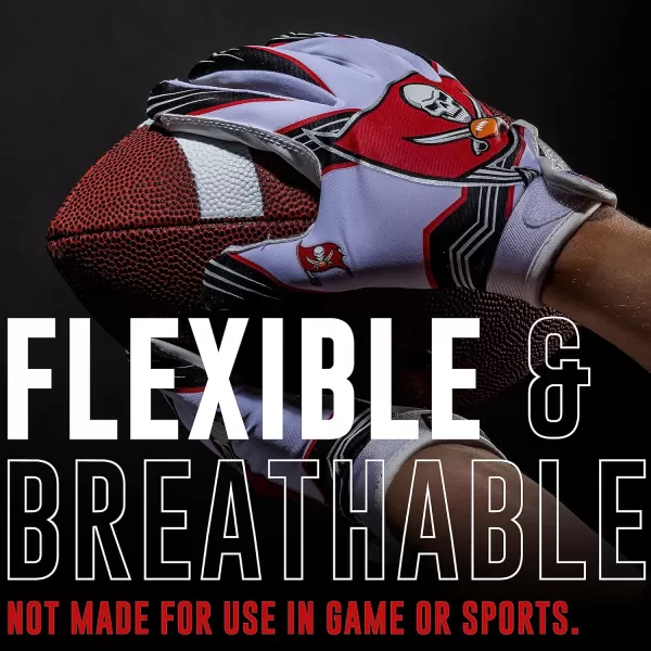 Franklin Sports Youth NFL Football Receiver Gloves  Kids Football Gloves Pair  NFL Team Logos and Silicone Palm  All Youth Sizes  Great Game Gear  Football Costume AccessoryTampa Bay Buccaneers