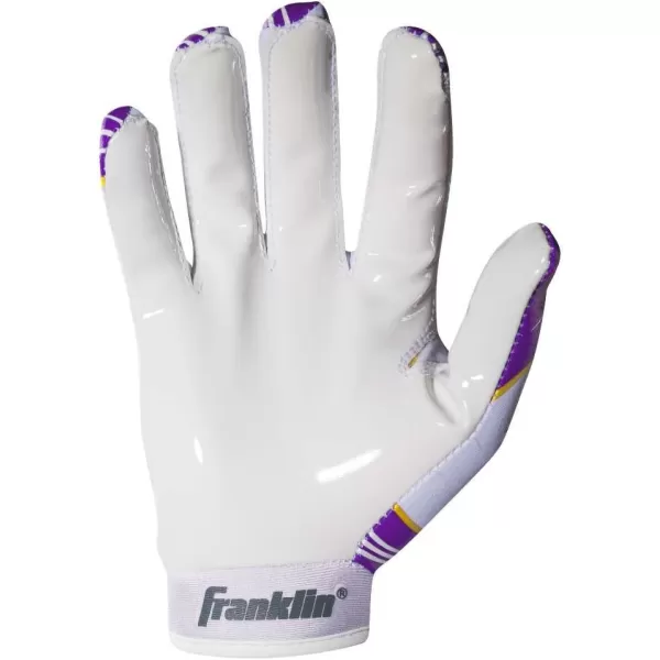 Franklin Sports Youth NFL Football Receiver Gloves  Kids Football Gloves Pair  NFL Team Logos and Silicone Palm  All Youth Sizes  Great Game Gear  Football Costume AccessoryMinnesota Vikings