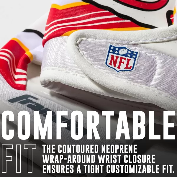 Franklin Sports Youth NFL Football Receiver Gloves  Kids Football Gloves Pair  NFL Team Logos and Silicone Palm  All Youth Sizes  Great Game Gear  Football Costume AccessoryKansas City Chiefs