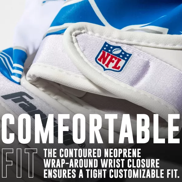 Franklin Sports Youth NFL Football Receiver Gloves  Kids Football Gloves Pair  NFL Team Logos and Silicone Palm  All Youth Sizes  Great Game Gear  Football Costume AccessoryDetroit Lions