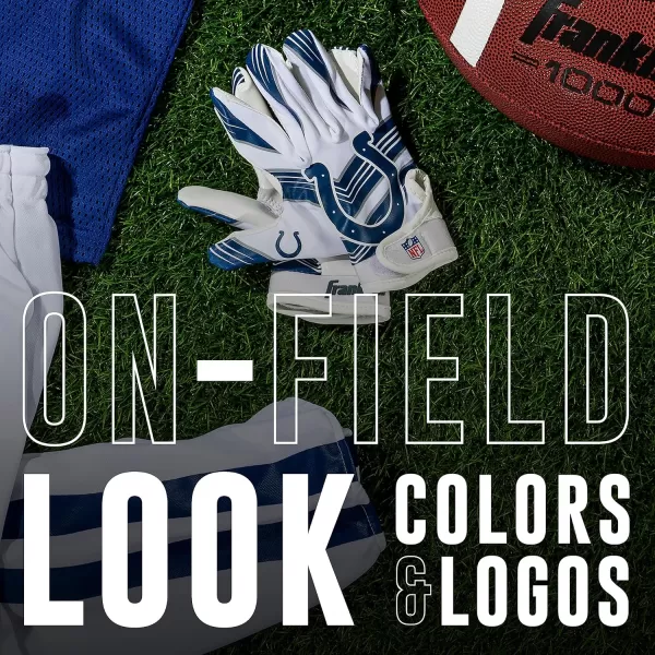 Franklin Sports Youth NFL Football Receiver Gloves  Kids Football Gloves Pair  NFL Team Logos and Silicone Palm  All Youth Sizes  Great Game Gear  Football Costume AccessoryIndianapolis Colts
