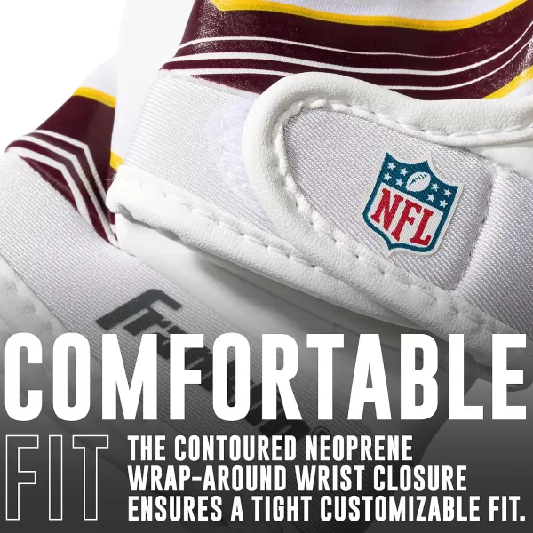 Franklin Sports Youth NFL Football Receiver Gloves  Kids Football Gloves Pair  NFL Team Logos and Silicone Palm  All Youth Sizes  Great Game Gear  Football Costume AccessoryWashington Commanders