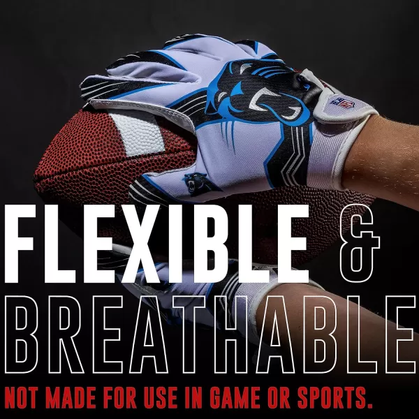 Franklin Sports Youth NFL Football Receiver Gloves  Kids Football Gloves Pair  NFL Team Logos and Silicone Palm  All Youth Sizes  Great Game Gear  Football Costume AccessoryCarolina Panthers