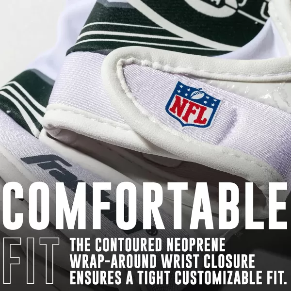 Franklin Sports Youth NFL Football Receiver Gloves  Kids Football Gloves Pair  NFL Team Logos and Silicone Palm  All Youth Sizes  Great Game Gear  Football Costume AccessoryNew York Jets