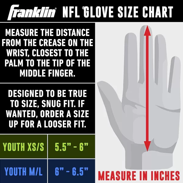 Franklin Sports Youth NFL Football Receiver Gloves  Kids Football Gloves Pair  NFL Team Logos and Silicone Palm  All Youth Sizes  Great Game Gear  Football Costume AccessoryLos Angeles Rams