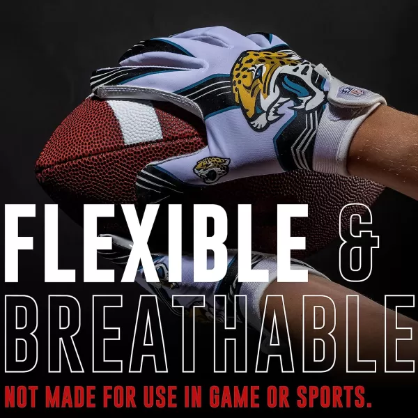 Franklin Sports Youth NFL Football Receiver Gloves  Kids Football Gloves Pair  NFL Team Logos and Silicone Palm  All Youth Sizes  Great Game Gear  Football Costume AccessoryJacksonville Jaguars