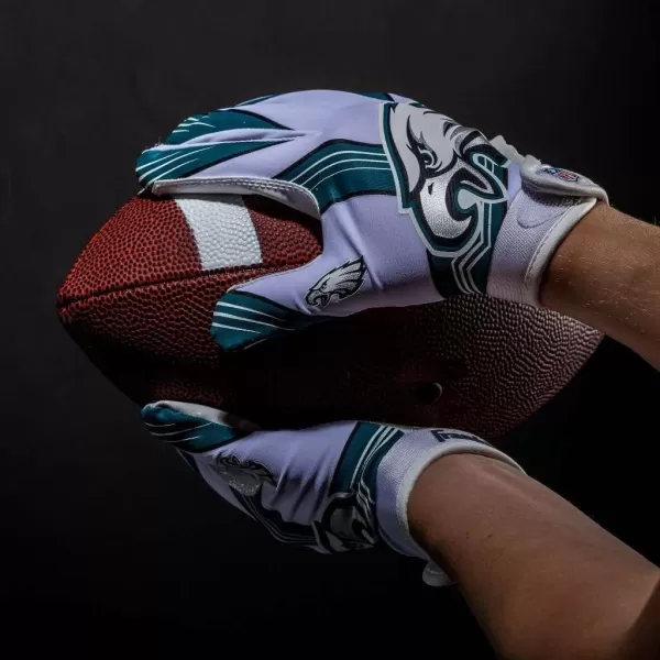 Franklin Sports Youth NFL Football Receiver Gloves  Kids Football Gloves Pair  NFL Team Logos and Silicone Palm  All Youth Sizes  Great Game Gear  Football Costume AccessoryPhiladelphia Eagles
