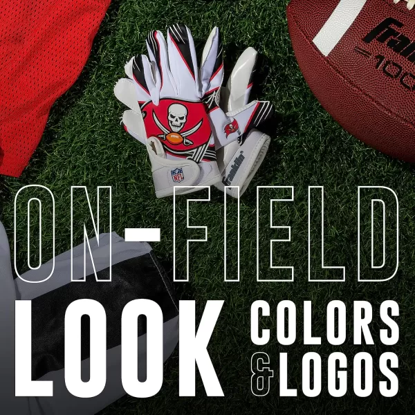 Franklin Sports Youth NFL Football Receiver Gloves  Kids Football Gloves Pair  NFL Team Logos and Silicone Palm  All Youth Sizes  Great Game Gear  Football Costume AccessoryTampa Bay Buccaneers