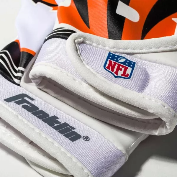 Franklin Sports Youth NFL Football Receiver Gloves  Kids Football Gloves Pair  NFL Team Logos and Silicone Palm  All Youth Sizes  Great Game Gear  Football Costume AccessoryCincinnati Bengals