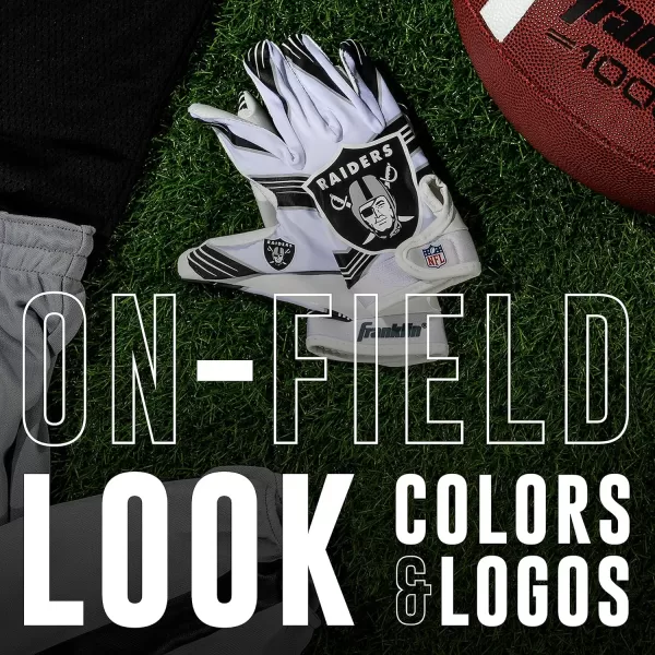 Franklin Sports Youth NFL Football Receiver Gloves  Kids Football Gloves Pair  NFL Team Logos and Silicone Palm  All Youth Sizes  Great Game Gear  Football Costume AccessoryLas Vegas Raiders