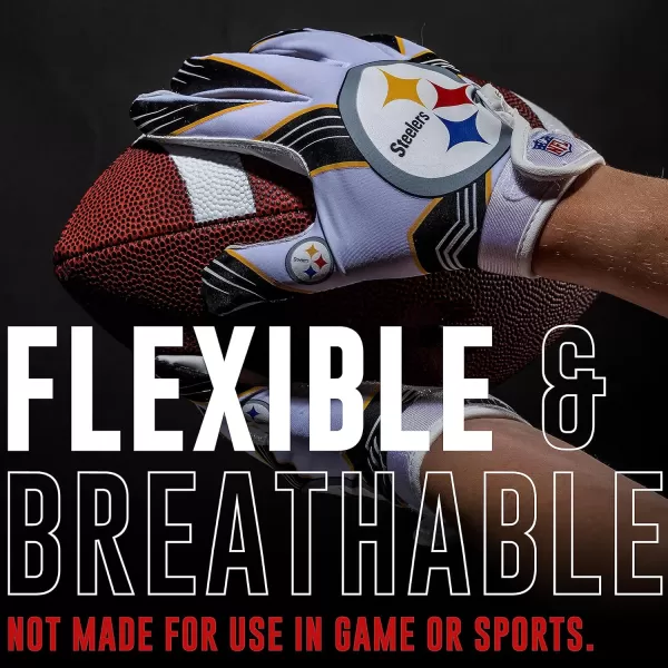 Franklin Sports Youth NFL Football Receiver Gloves  Kids Football Gloves Pair  NFL Team Logos and Silicone Palm  All Youth Sizes  Great Game Gear  Football Costume AccessoryPittsburgh Steelers