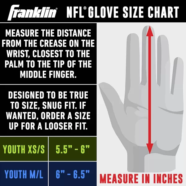 Franklin Sports Youth NFL Football Receiver Gloves  Kids Football Gloves Pair  NFL Team Logos and Silicone Palm  All Youth Sizes  Great Game Gear  Football Costume AccessoryWashington Commanders
