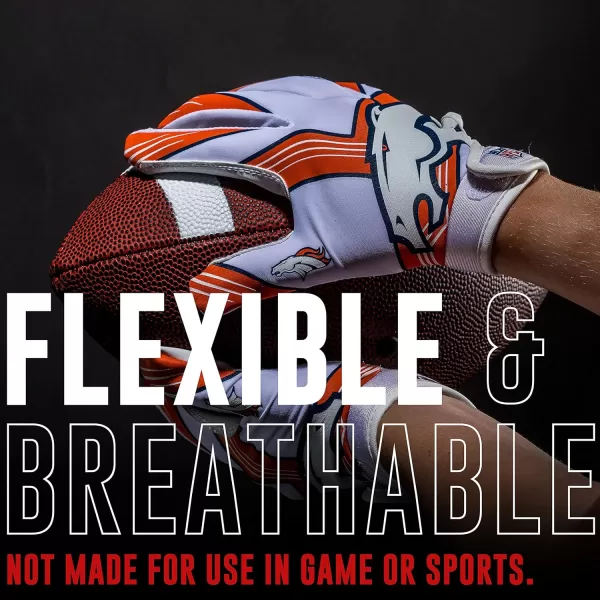 Franklin Sports Youth NFL Football Receiver Gloves  Kids Football Gloves Pair  NFL Team Logos and Silicone Palm  All Youth Sizes  Great Game Gear  Football Costume AccessoryDenver Broncos