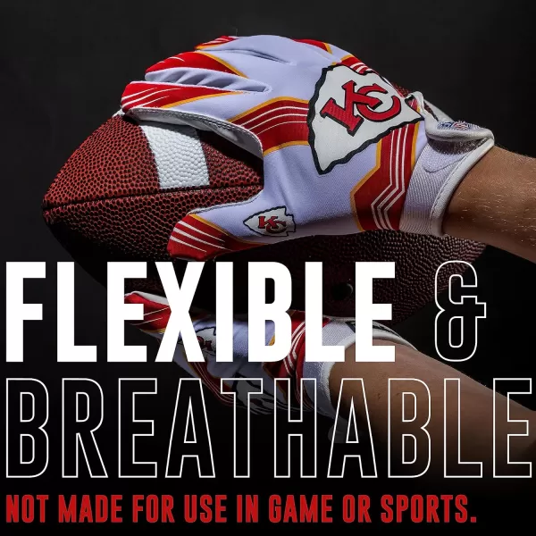 Franklin Sports Youth NFL Football Receiver Gloves  Kids Football Gloves Pair  NFL Team Logos and Silicone Palm  All Youth Sizes  Great Game Gear  Football Costume AccessoryKansas City Chiefs