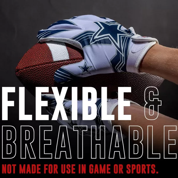 Franklin Sports Youth NFL Football Receiver Gloves  Kids Football Gloves Pair  NFL Team Logos and Silicone Palm  All Youth Sizes  Great Game Gear  Football Costume AccessoryDallas Cowboys