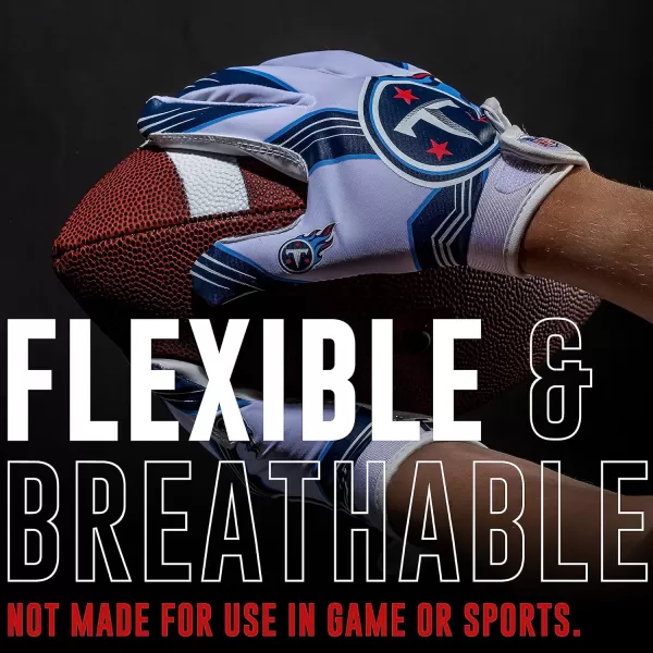 Franklin Sports Youth NFL Football Receiver Gloves  Kids Football Gloves Pair  NFL Team Logos and Silicone Palm  All Youth Sizes  Great Game Gear  Football Costume AccessoryTennessee Titans