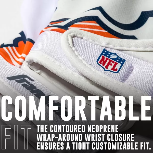 Franklin Sports Youth NFL Football Receiver Gloves  Kids Football Gloves Pair  NFL Team Logos and Silicone Palm  All Youth Sizes  Great Game Gear  Football Costume AccessoryDenver Broncos