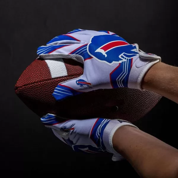 Franklin Sports Youth NFL Football Receiver Gloves  Kids Football Gloves Pair  NFL Team Logos and Silicone Palm  All Youth Sizes  Great Game Gear  Football Costume AccessoryBuffalo Bills