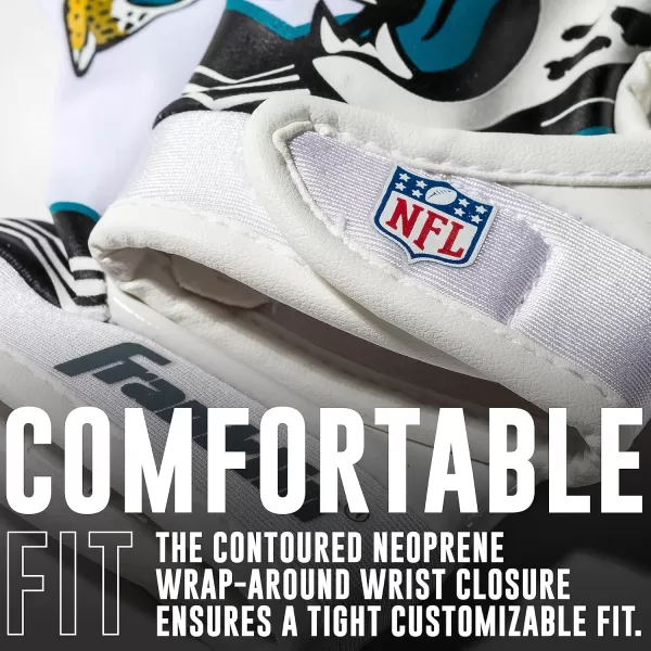 Franklin Sports Youth NFL Football Receiver Gloves  Kids Football Gloves Pair  NFL Team Logos and Silicone Palm  All Youth Sizes  Great Game Gear  Football Costume AccessoryJacksonville Jaguars