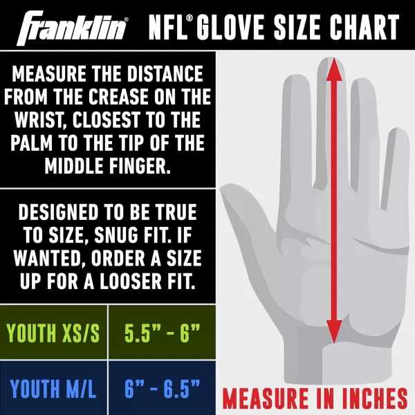 Franklin Sports Youth NFL Football Receiver Gloves  Kids Football Gloves Pair  NFL Team Logos and Silicone Palm  All Youth Sizes  Great Game Gear  Football Costume AccessoryChicago Bears