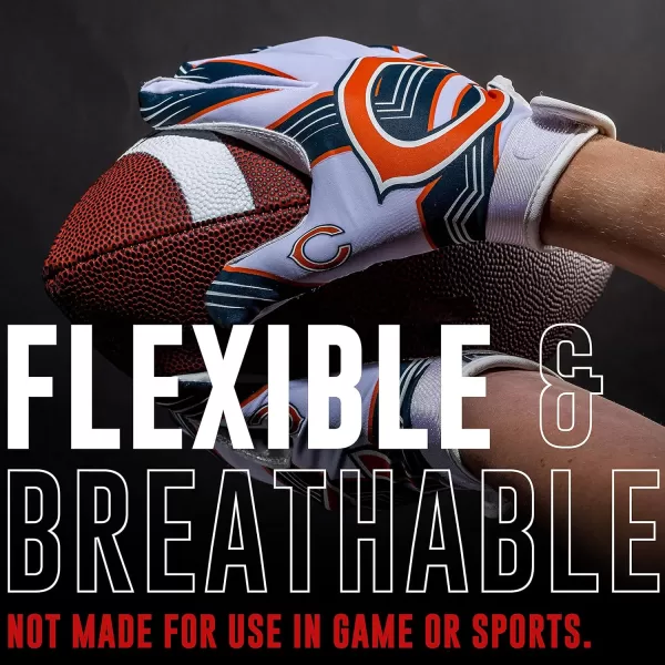 Franklin Sports Youth NFL Football Receiver Gloves  Kids Football Gloves Pair  NFL Team Logos and Silicone Palm  All Youth Sizes  Great Game Gear  Football Costume AccessoryChicago Bears