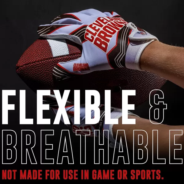 Franklin Sports Youth NFL Football Receiver Gloves  Kids Football Gloves Pair  NFL Team Logos and Silicone Palm  All Youth Sizes  Great Game Gear  Football Costume AccessoryCleveland Browns
