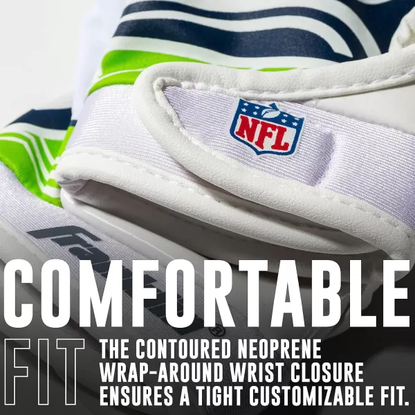 Franklin Sports Youth NFL Football Receiver Gloves  Kids Football Gloves Pair  NFL Team Logos and Silicone Palm  All Youth Sizes  Great Game Gear  Football Costume AccessorySeattle Seahawks
