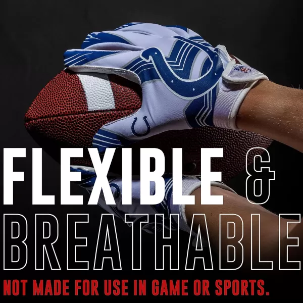 Franklin Sports Youth NFL Football Receiver Gloves  Kids Football Gloves Pair  NFL Team Logos and Silicone Palm  All Youth Sizes  Great Game Gear  Football Costume AccessoryIndianapolis Colts