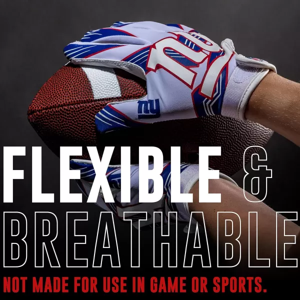 Franklin Sports Youth NFL Football Receiver Gloves  Kids Football Gloves Pair  NFL Team Logos and Silicone Palm  All Youth Sizes  Great Game Gear  Football Costume AccessoryNew York Giants