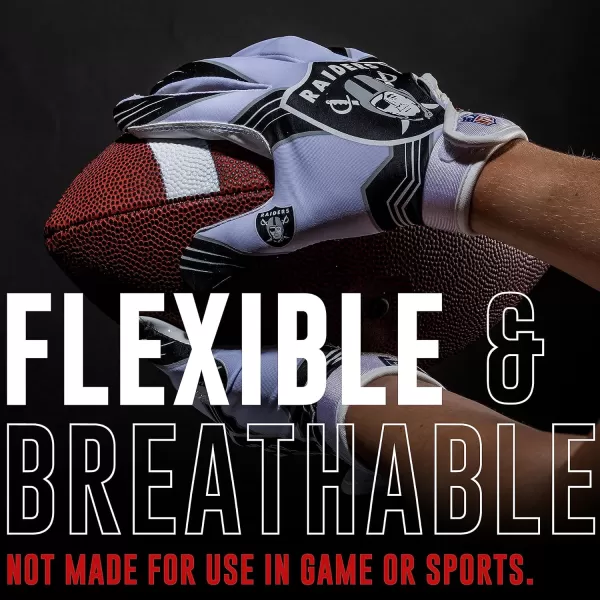 Franklin Sports Youth NFL Football Receiver Gloves  Kids Football Gloves Pair  NFL Team Logos and Silicone Palm  All Youth Sizes  Great Game Gear  Football Costume AccessoryLas Vegas Raiders