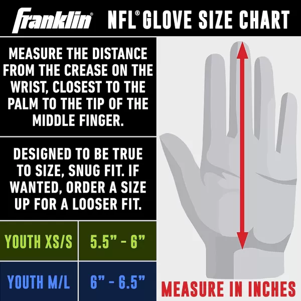 Franklin Sports Youth NFL Football Receiver Gloves  Kids Football Gloves Pair  NFL Team Logos and Silicone Palm  All Youth Sizes  Great Game Gear  Football Costume AccessoryTampa Bay Buccaneers