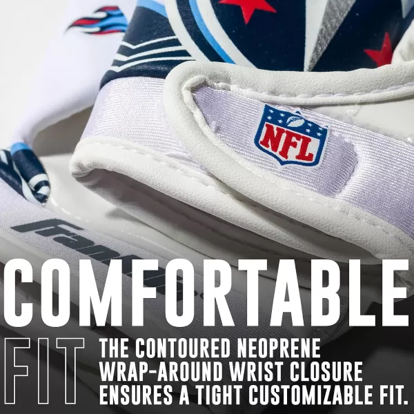 Franklin Sports Youth NFL Football Receiver Gloves  Kids Football Gloves Pair  NFL Team Logos and Silicone Palm  All Youth Sizes  Great Game Gear  Football Costume AccessoryTennessee Titans