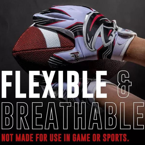 Franklin Sports Youth NFL Football Receiver Gloves  Kids Football Gloves Pair  NFL Team Logos and Silicone Palm  All Youth Sizes  Great Game Gear  Football Costume AccessoryAtlanta Falcons