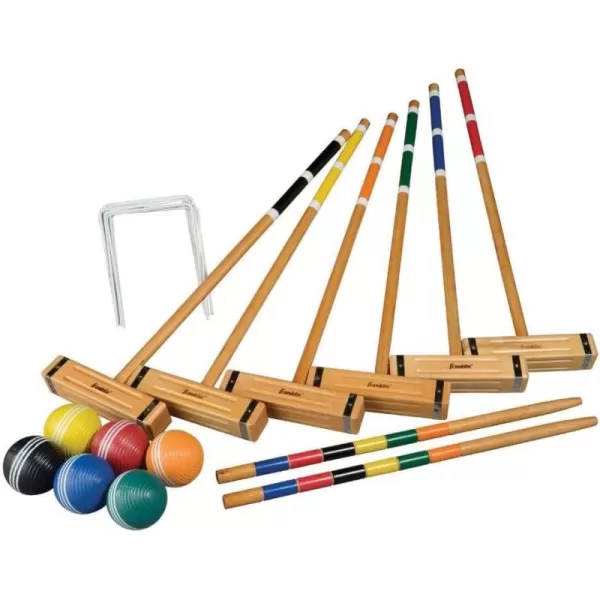 Franklin Sports Croquet Set  Intermediate Croquet Set with Mallets Balls  Wickets  Family Outdoor  Lawn Game with Stand  Adult  Kids Set  6 PlayersClassic