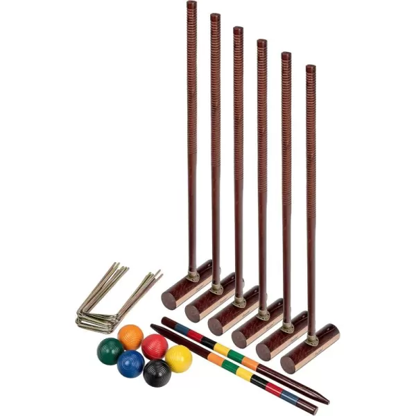 Franklin Sports Croquet Set  Intermediate Croquet Set with Mallets Balls  Wickets  Family Outdoor  Lawn Game with Stand  Adult  Kids Set  6 PlayersExpert