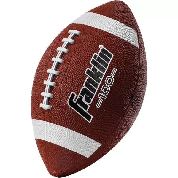 Franklin Sports Kids Junior Football  GripRite 100 Youth Junior Size Rubber Footballs  Peewee Kids Durable Outdoor Rubber Footballs  Single Footballs  6 Football Bulk Packs AvailableBrownWhite